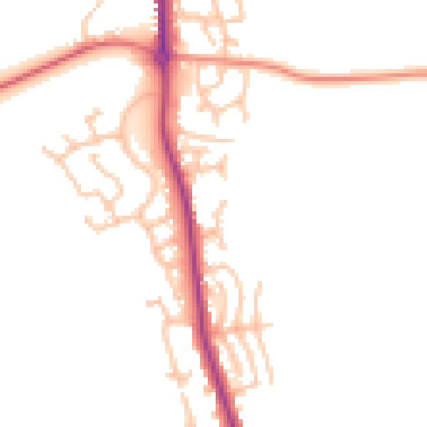 Daytime road noise heatmap for WS12 4NY