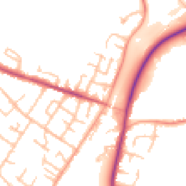 Daytime road noise heatmap for WS12 4RA