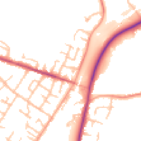 Daytime road noise heatmap for WS12 4RH