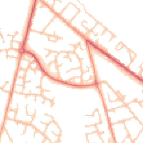 Daytime road noise heatmap for WS12 4RR