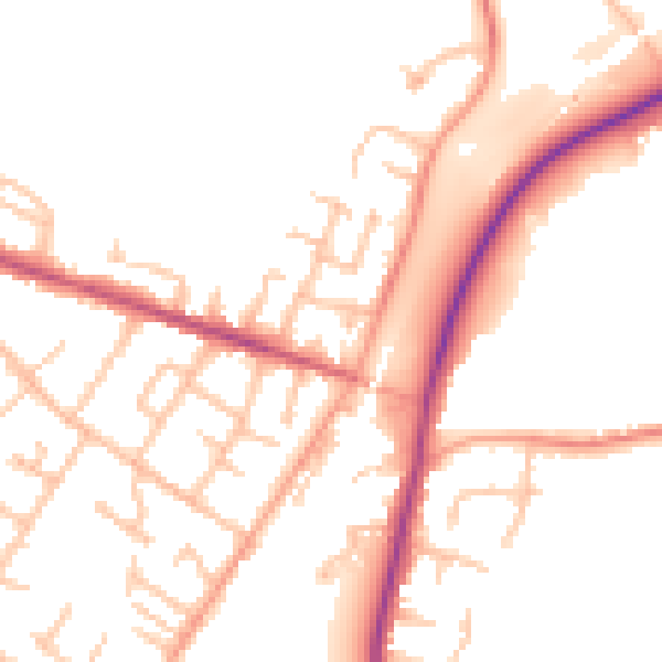 Daytime road noise heatmap for WS12 4RU