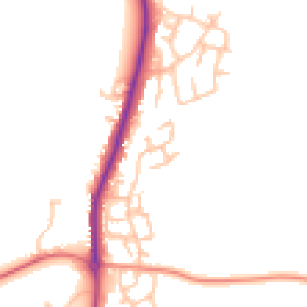 Daytime road noise heatmap for WS12 4TA