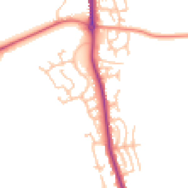 Daytime road noise heatmap for WS12 4UE
