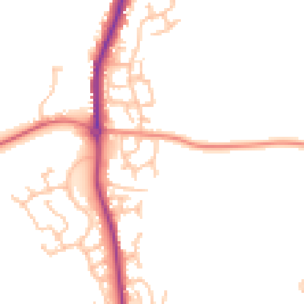 Daytime road noise heatmap for WS12 4UN