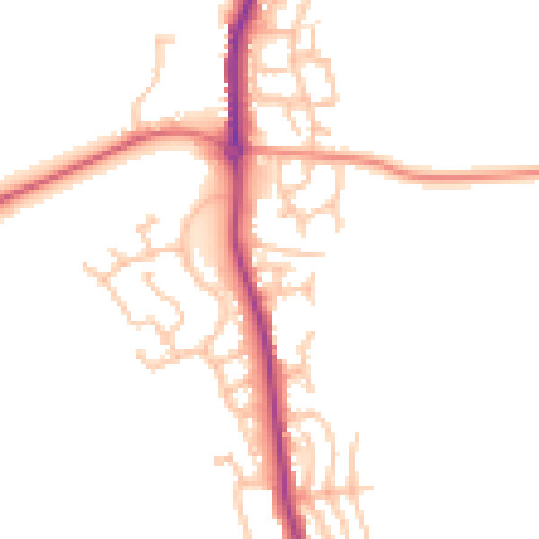 Daytime road noise heatmap for WS12 4UU