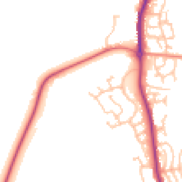 Daytime road noise heatmap for WS12 4UY