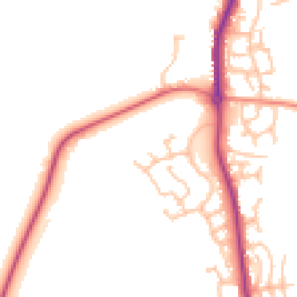 Daytime road noise heatmap for WS12 4UZ