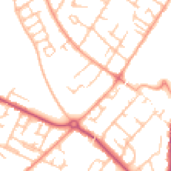 Daytime road noise heatmap for WS12 4XY