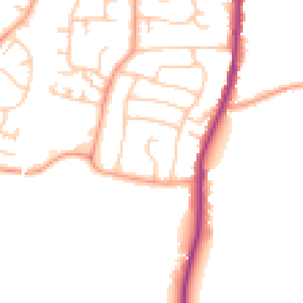 Daytime road noise heatmap for WS6 6AH