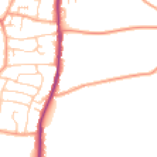 Daytime road noise heatmap for WS6 6AL