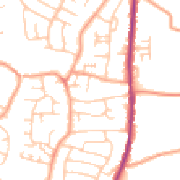 Daytime road noise heatmap for WS6 6BE