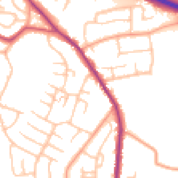 Daytime road noise heatmap for WS6 6BH
