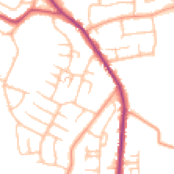Daytime road noise heatmap for WS6 6BJ