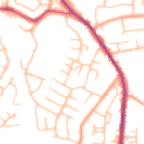 Daytime road noise heatmap for WS6 6BS