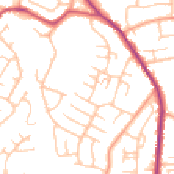 Daytime road noise heatmap for WS6 6BU