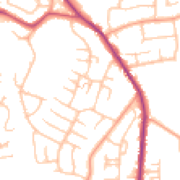 Daytime road noise heatmap for WS6 6BW