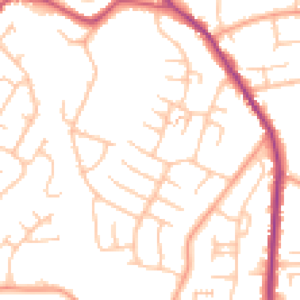 Daytime road noise heatmap for WS6 6BX