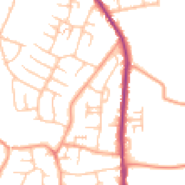 Daytime road noise heatmap for WS6 6DU