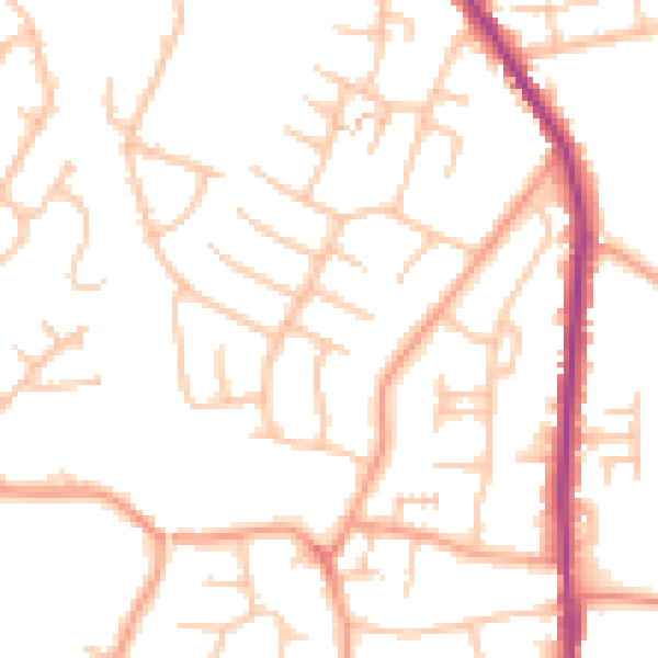 Daytime road noise heatmap for WS6 6EA