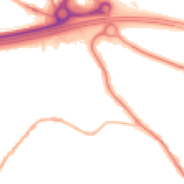 Night-time road noise heatmap for WS6 6NE