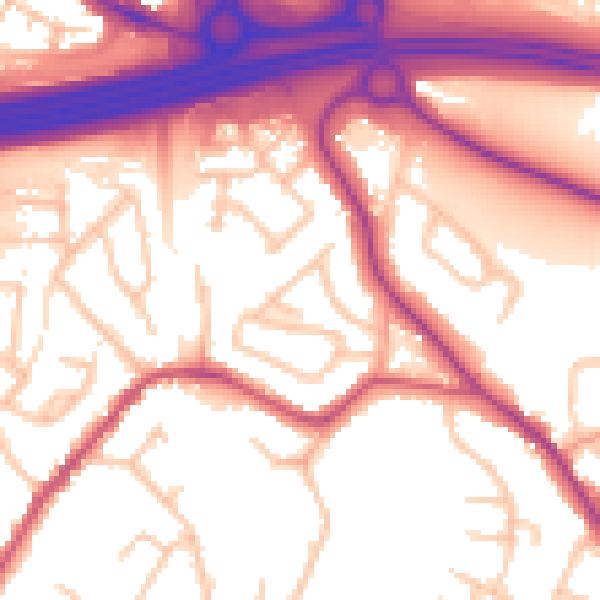 Daytime road noise heatmap for WS6 6NG