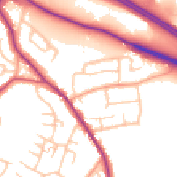Daytime road noise heatmap for WS6 6PE