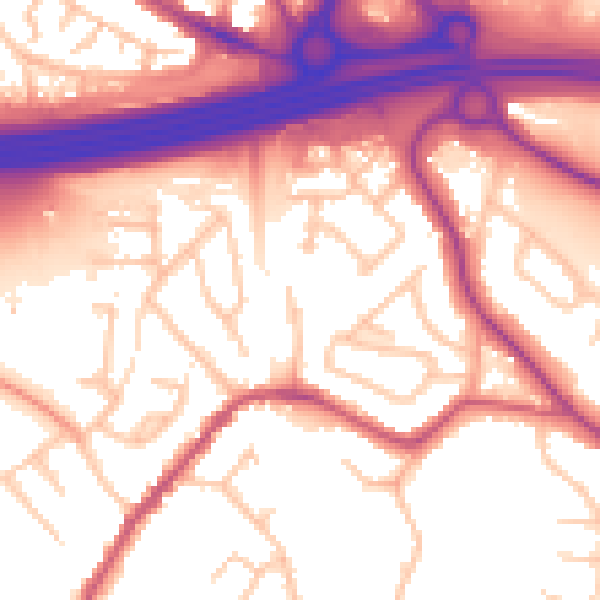 Daytime road noise heatmap for WS6 6PT