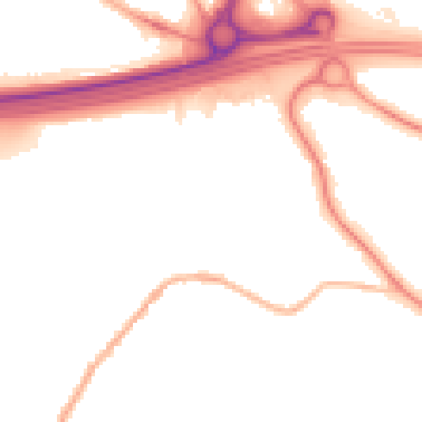 Night-time road noise heatmap for WS6 6PT