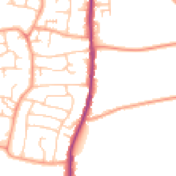Daytime road noise heatmap for WS6 6QA