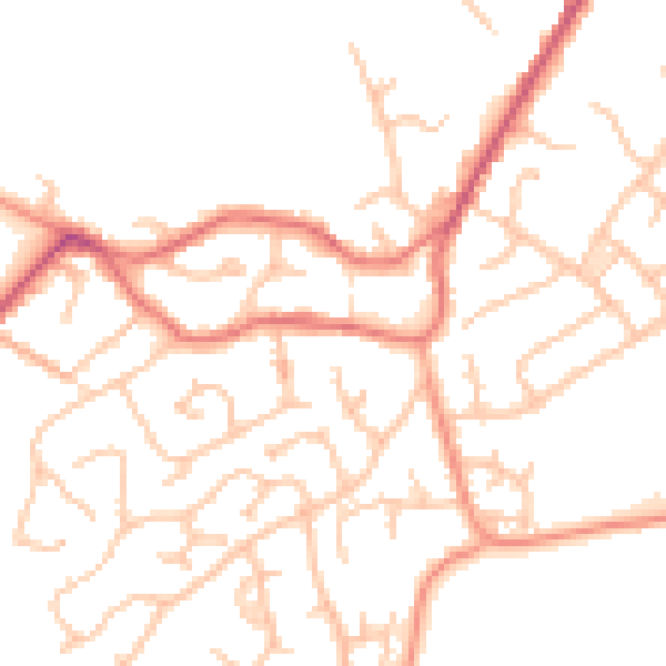 Daytime road noise heatmap for WS6 7AD
