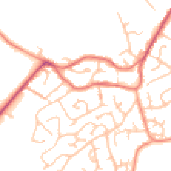 Daytime road noise heatmap for WS6 7AE