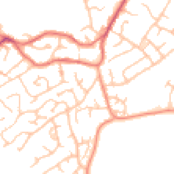 Daytime road noise heatmap for WS6 7BB