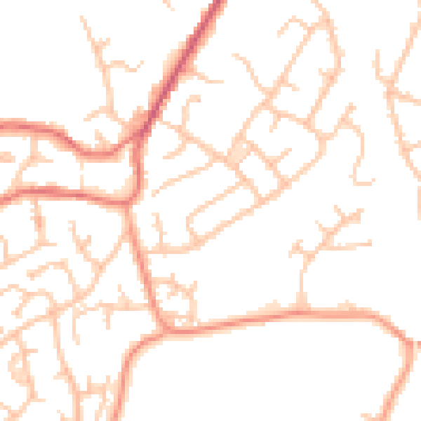 Daytime road noise heatmap for WS6 7BN