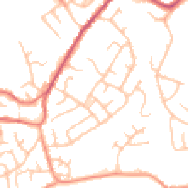 Daytime road noise heatmap for WS6 7BZ