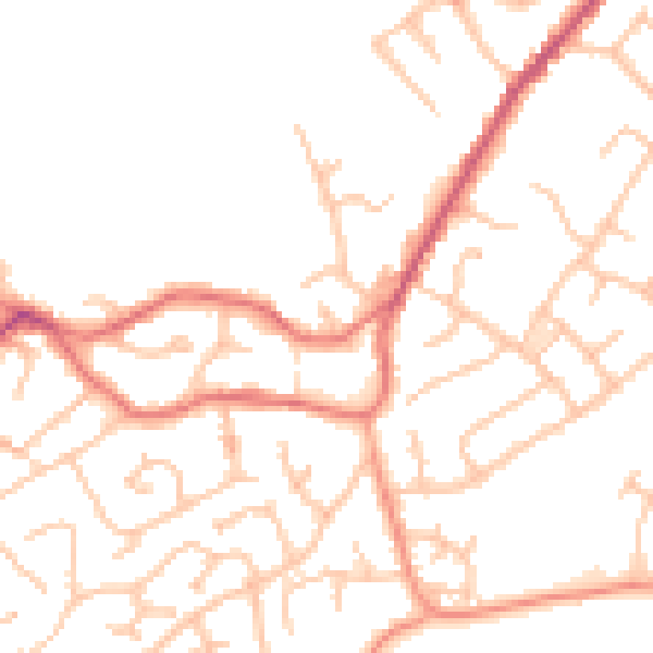 Daytime road noise heatmap for WS6 7DS