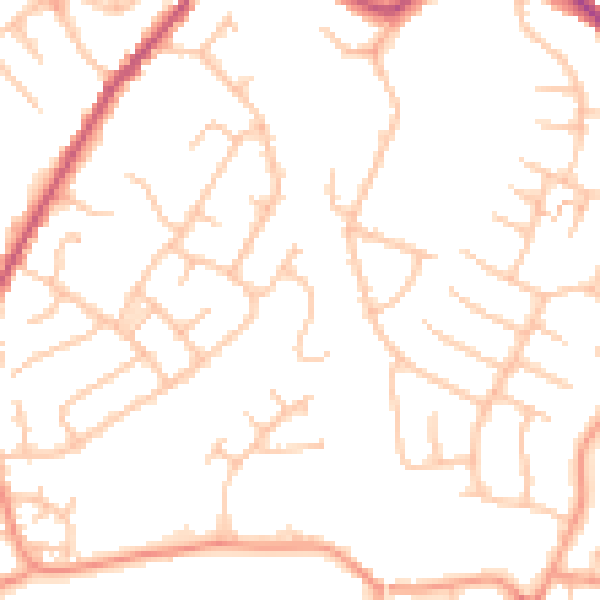 Daytime road noise heatmap for WS6 7DW
