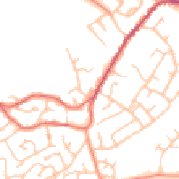 Daytime road noise heatmap for WS6 7EA