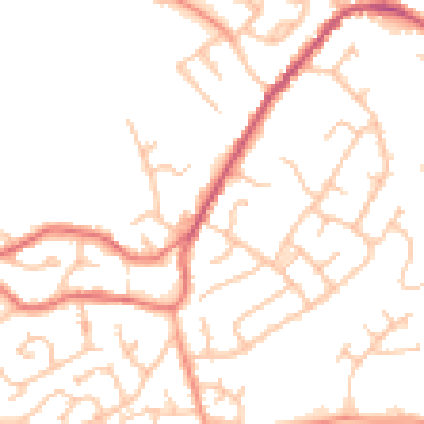 Daytime road noise heatmap for WS6 7ED