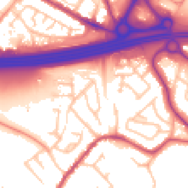 Daytime road noise heatmap for WS6 7EP