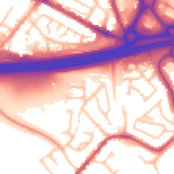 Daytime road noise heatmap for WS6 7ES