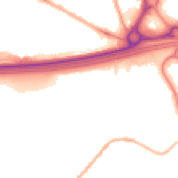 Night-time road noise heatmap for WS6 7ES