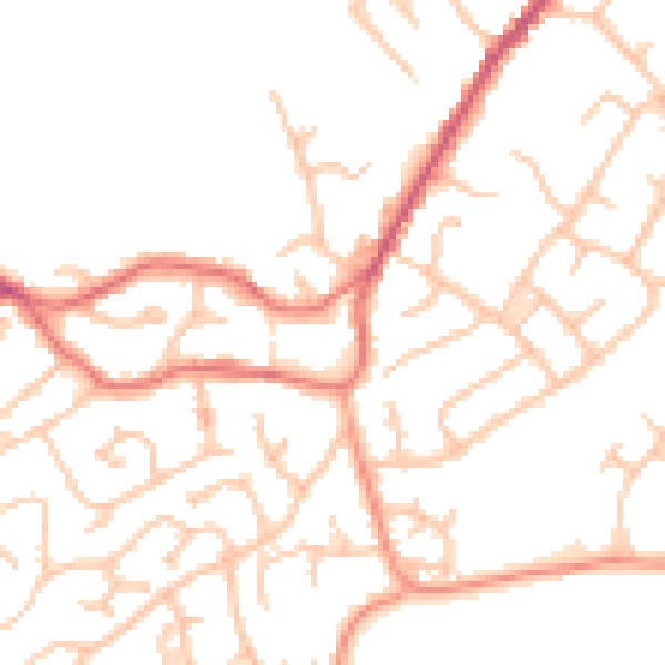 Daytime road noise heatmap for WS6 7JS