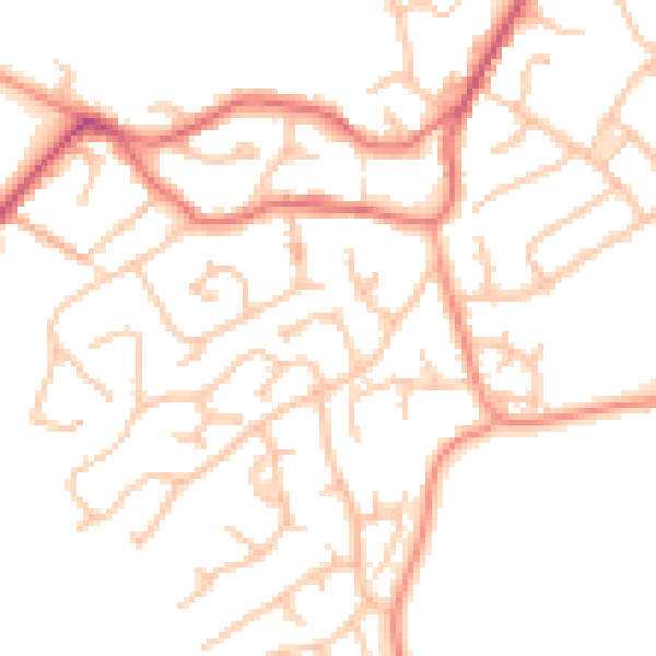 Daytime road noise heatmap for WS6 7LA
