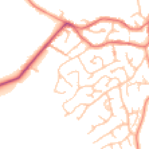 Daytime road noise heatmap for WS6 7LJ