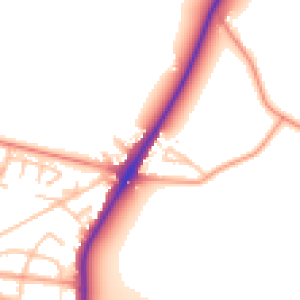 Daytime road noise heatmap for WV10 7AG