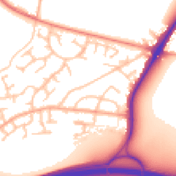 Daytime road noise heatmap for WV10 7AL