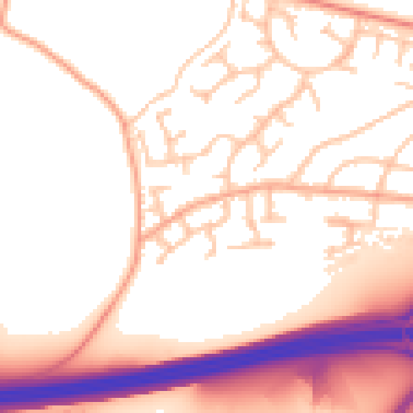 Daytime road noise heatmap for WV10 7AW
