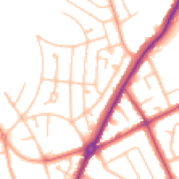 Daytime road noise heatmap for WV10 8LD