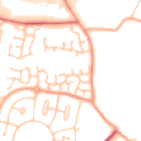 Daytime road noise heatmap for WV10 8TX