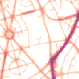 Daytime road noise heatmap for WV10 9AY